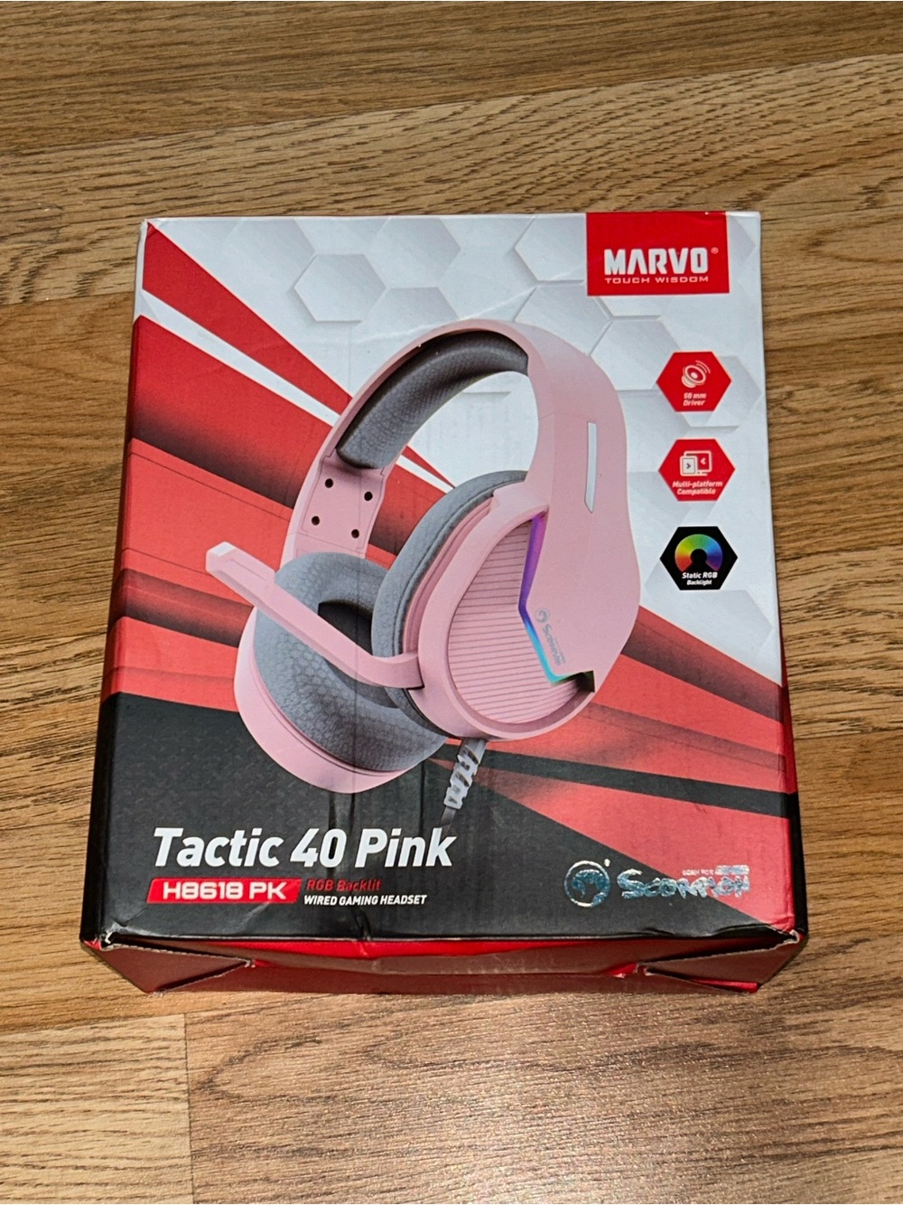 Marvo Tactic 40 Pink Over-Ear Gaming Headphones